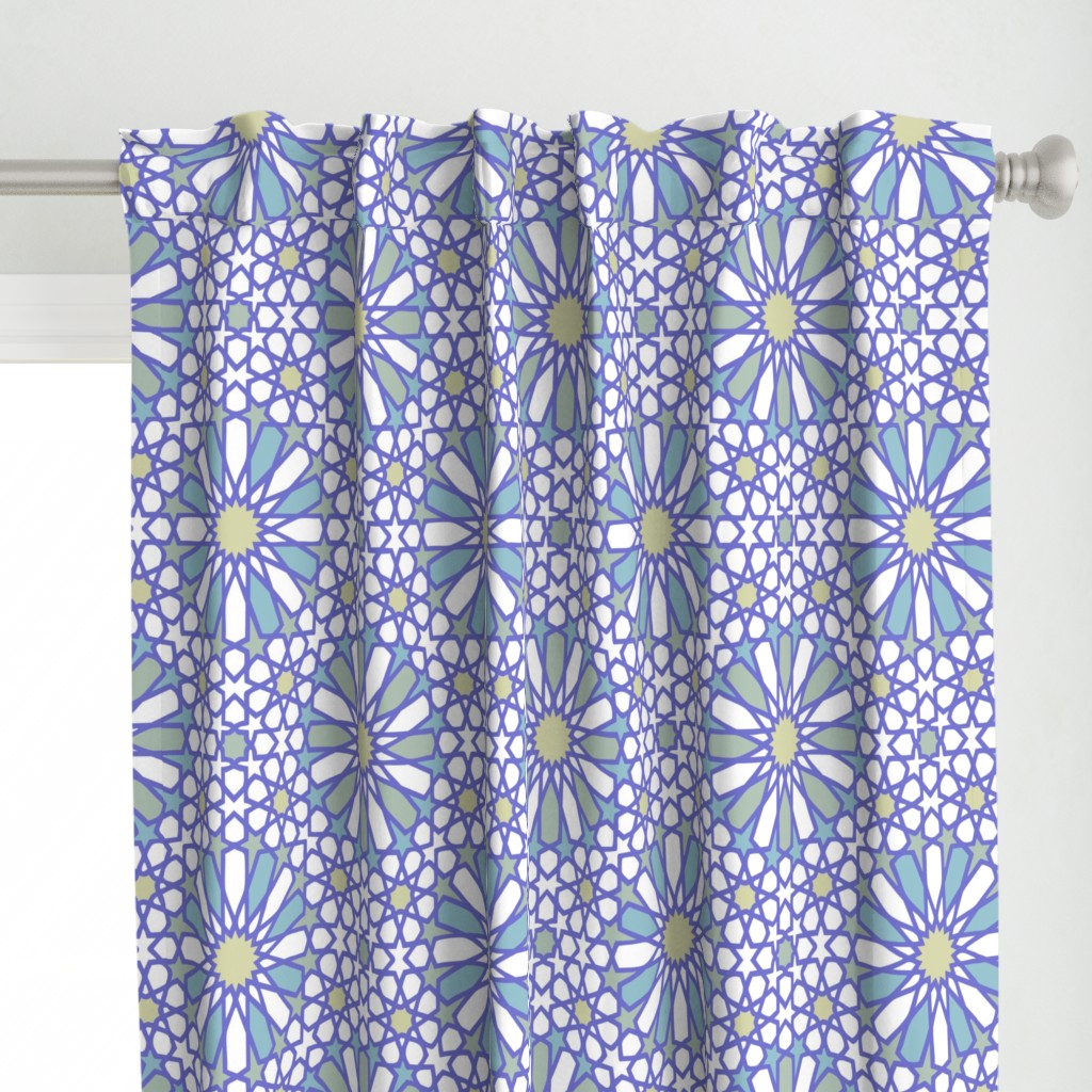 Curtain fabric — Purple Blues colourway